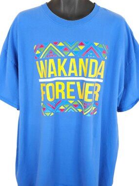 Wakanda Forever T Shirt Mens Size 3XL Blue Black Panther Marvel Comics